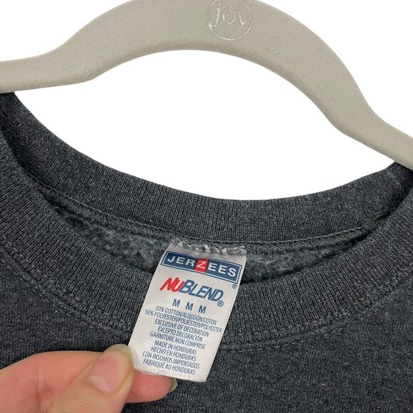 Jerzees NuBlend Grey & Blue Colorado RMNP Moose Graphic Sweatshirt - Picture 7 of 7